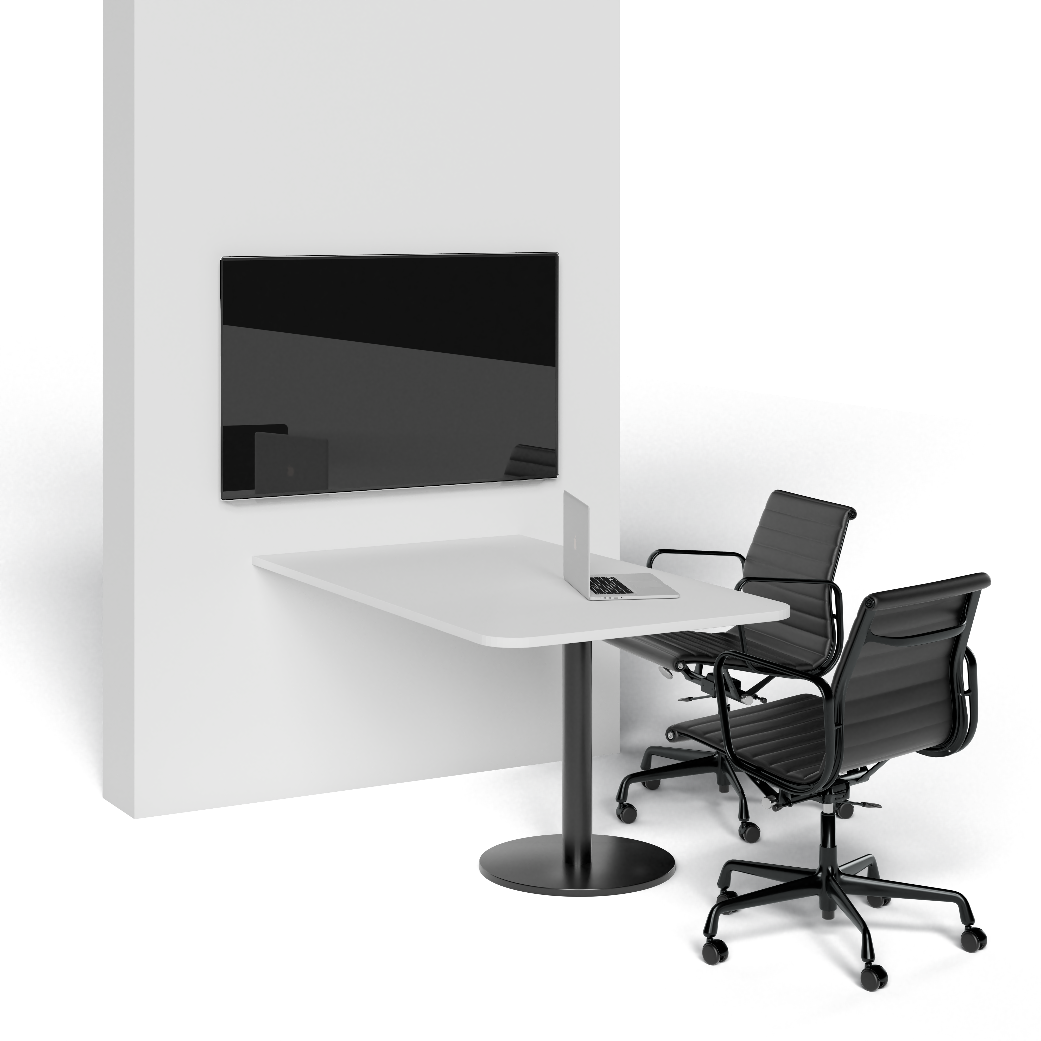 Disc Base Wall Mounted Table with Bravi Chair