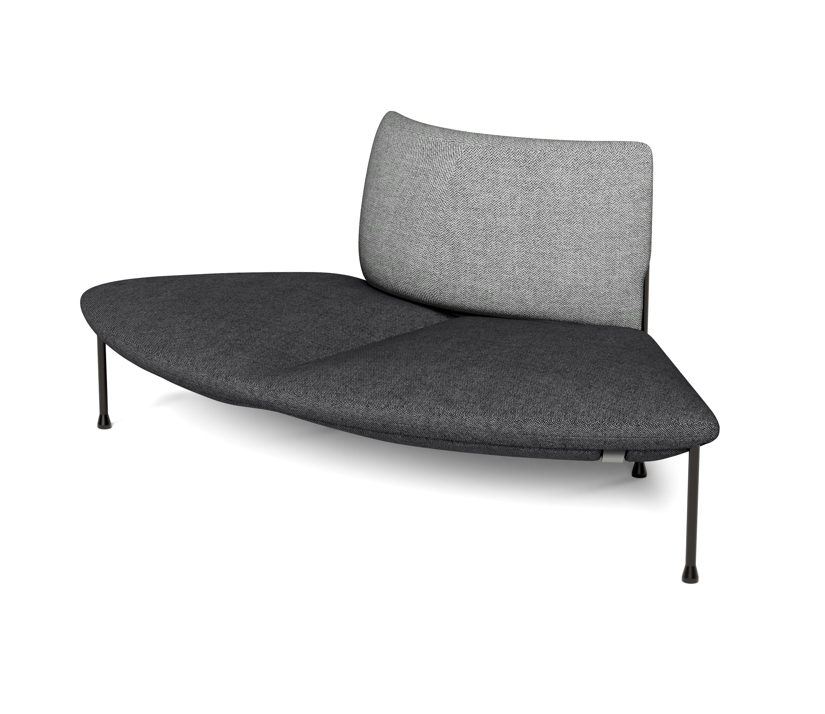 LEVI - 90 degree with backrest - Charcoal - Grey_edited