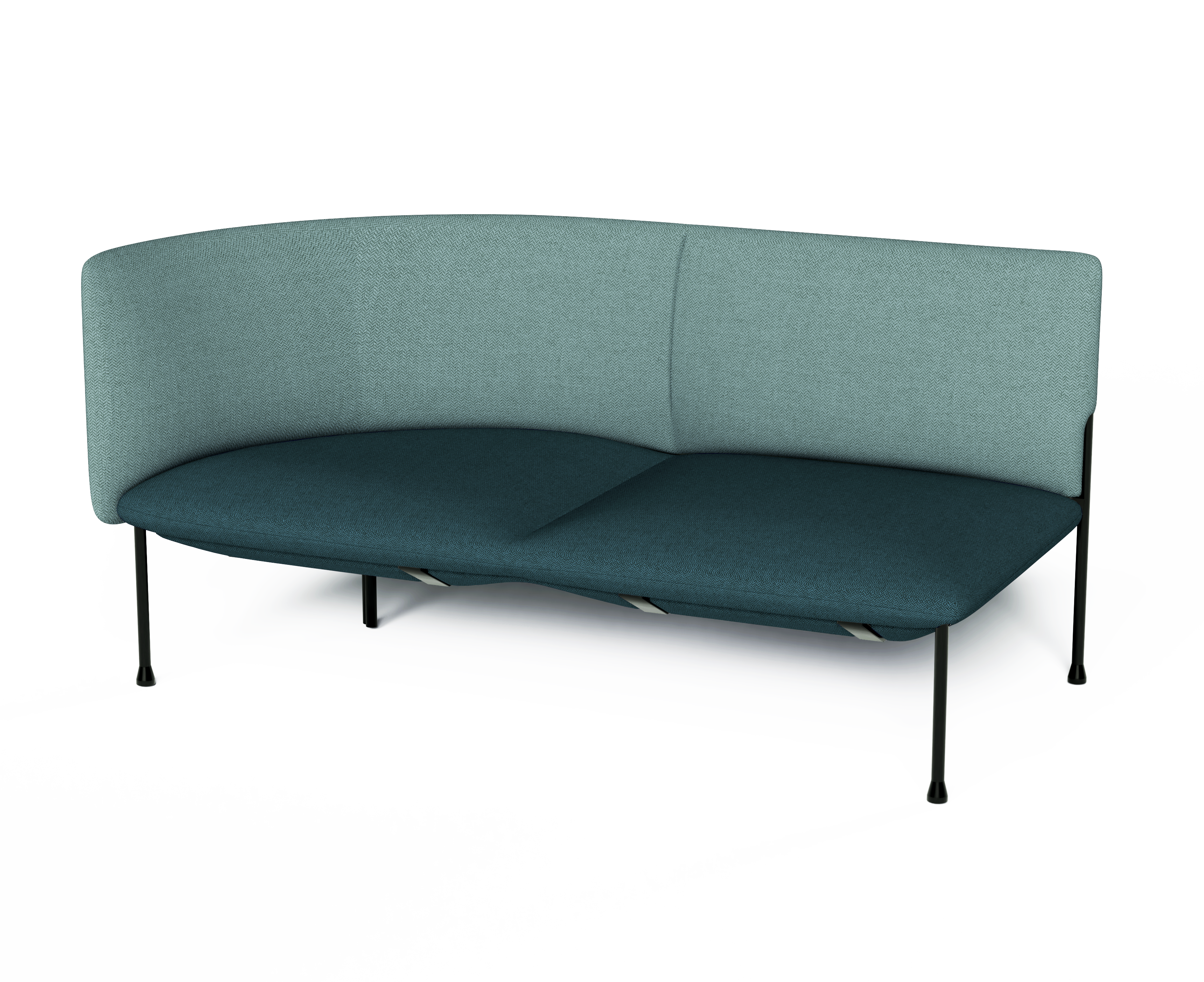 LEVI - Left corner seat with backrest - - Blue- teal_edited