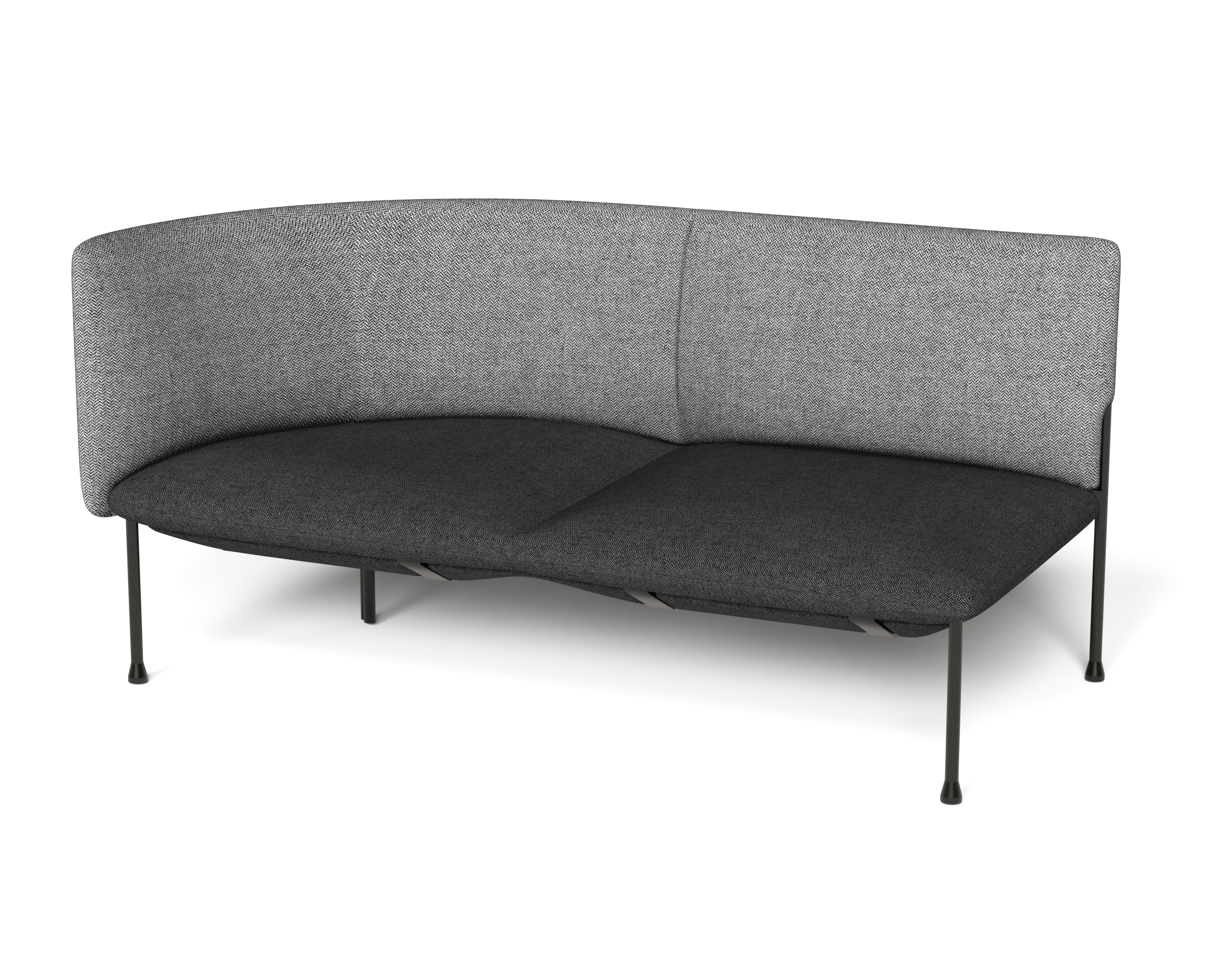 LEVI - Left corner seat with backrest - Charcoal - Grey_edited