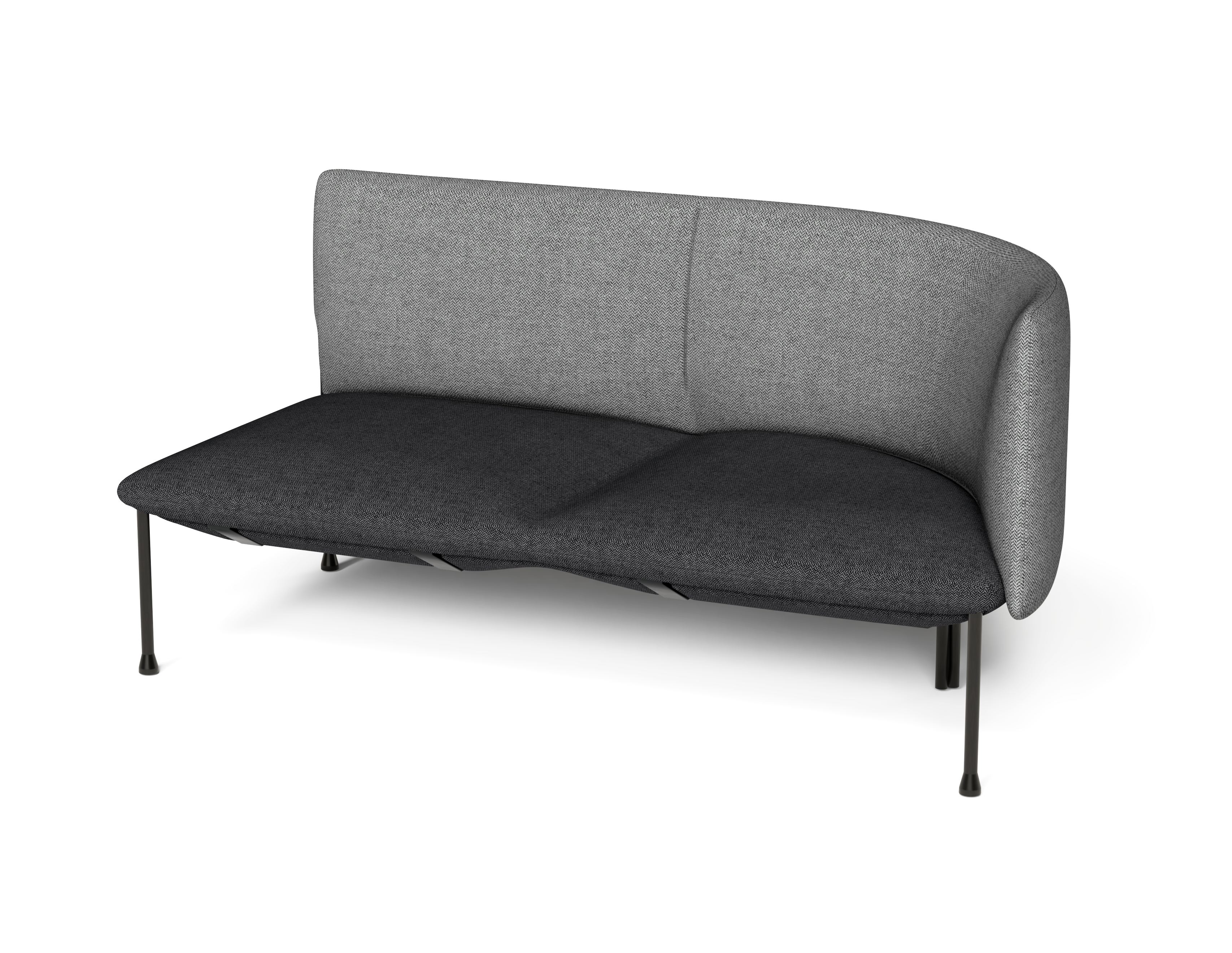 LEVI - Right corner seat with backres - Charcoal - Grey_edited