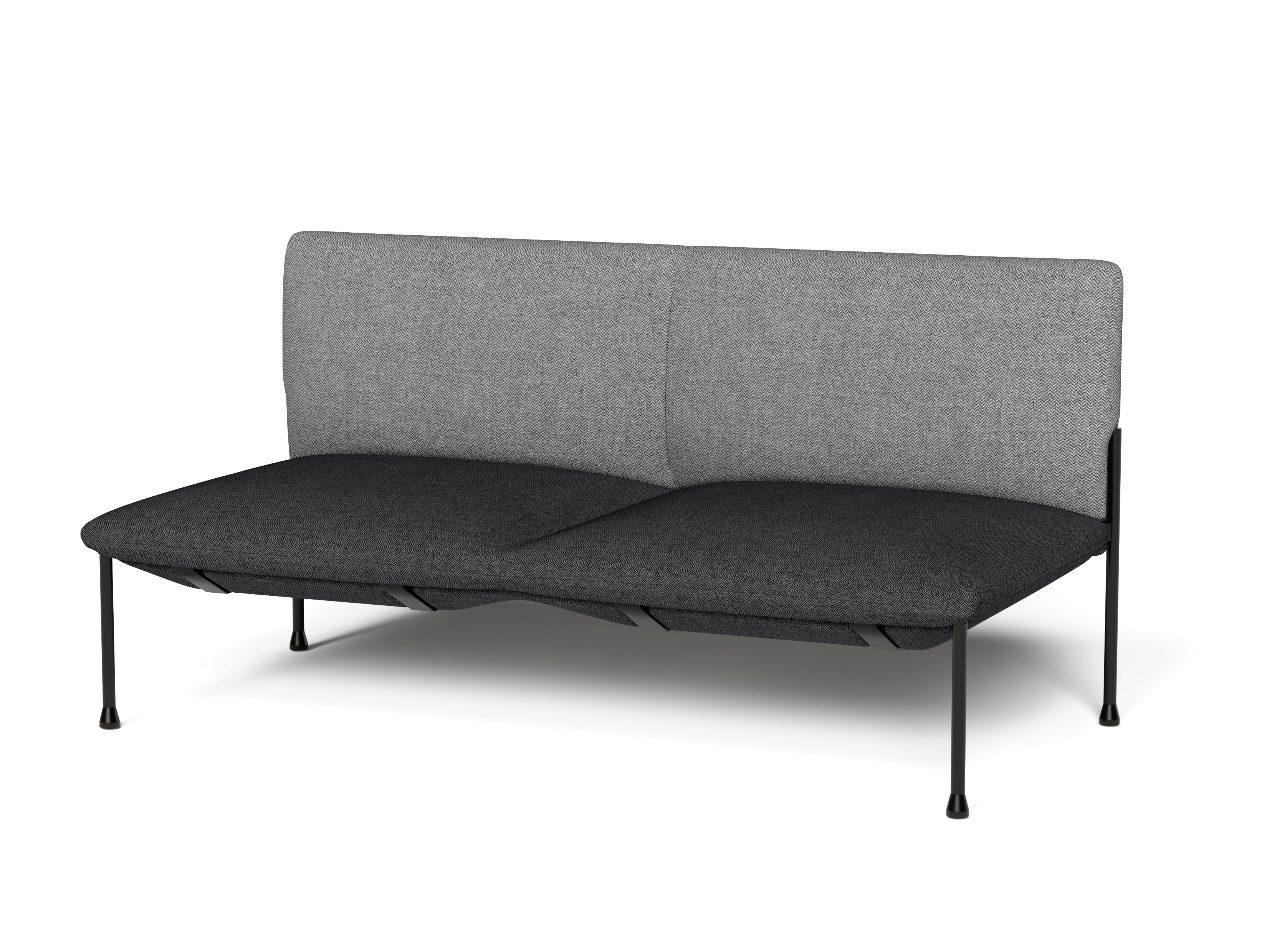 LEVI - Straight seat with backrest - Grey - Charcoal_edited