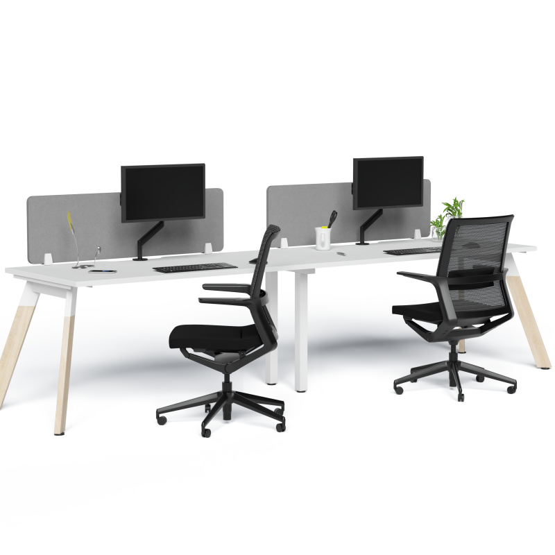 Linear Single Inline Desking - Black MILA chair copy (1)